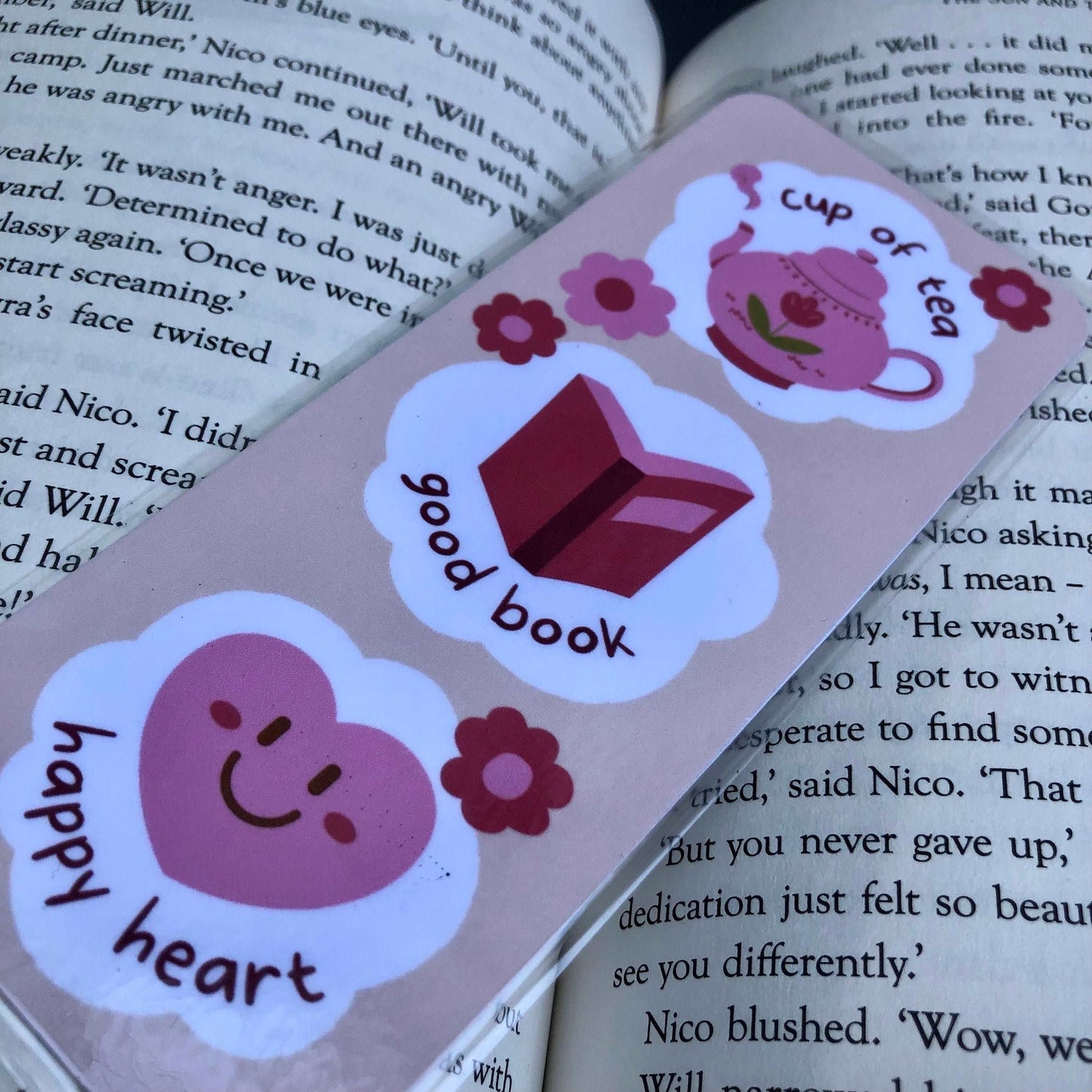 Happy Heart Bookmark - Diamond Candlelight